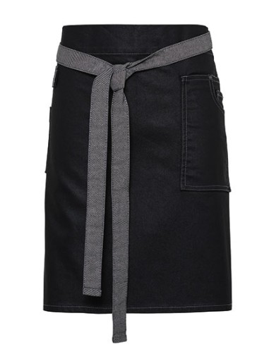 P-PR135-Division Waxed Look Denim Waist Apron